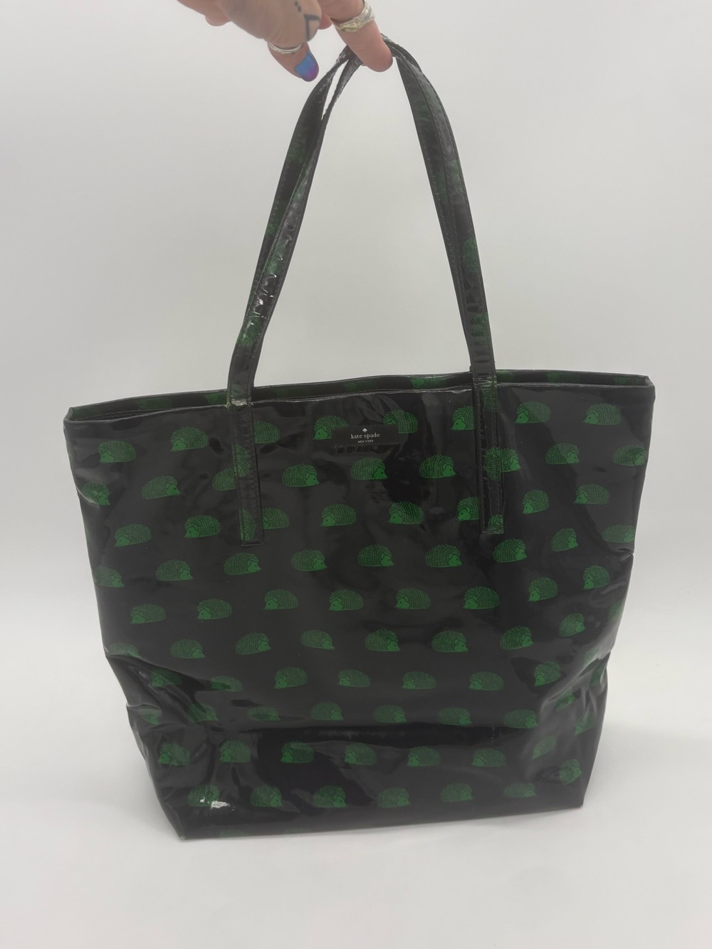 Kate Spade Daycation Hedgehog Bon Shopper Tote Black Green